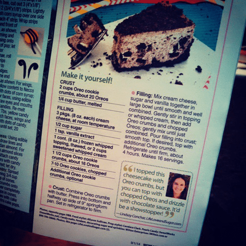 The Page of Women's Day Magazine With My No Bake Oreo Cheesecake Feature