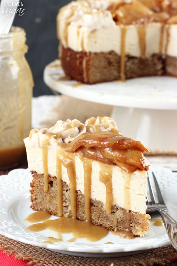 Caramel Apple Blondie Cheesecake collage