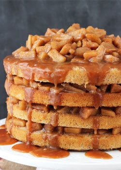 Side view of a Caramel Apple Layer Cake