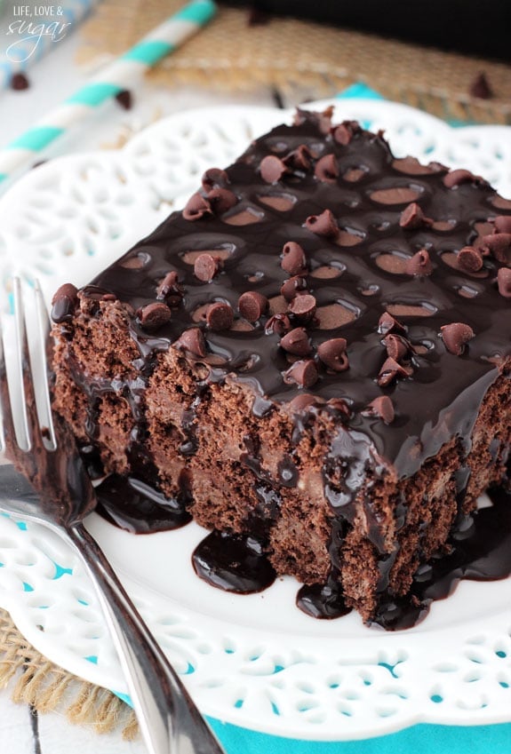 Chocolate Icebox Cake Slice on a Plate