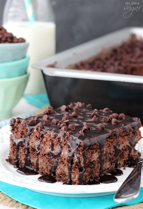 Death by Chocolate Icebox Cake square on a plate