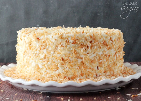 Chocolate Coconut Cake on a white plate