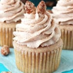 Cinnamon Sugar Almond Cupcakes close up
