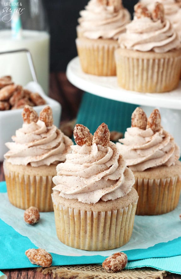 Cinnamon Sugar Almond Cupcakes on a napkin