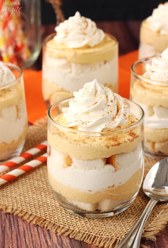 Mini Pumpkin Cheesecake Trifles in glasses