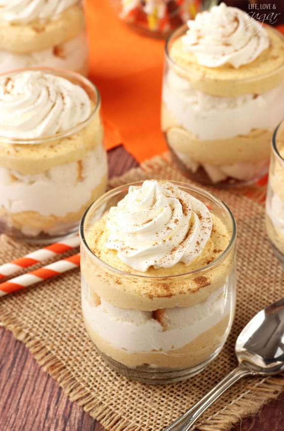 Mini Pumpkin Cheesecake Trifles in glasses