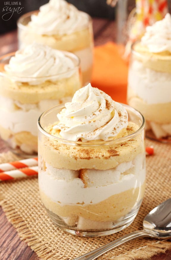 Mini Pumpkin Cheesecake Trifle in a glass