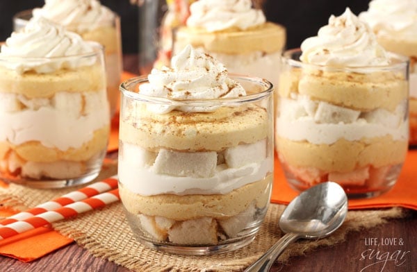 Mini Pumpkin Cheesecake Trifles in glasses