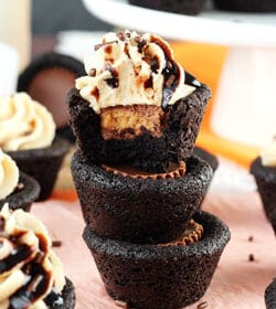 Reese's Peanut Butter Chocolate Cookie Cups stacked