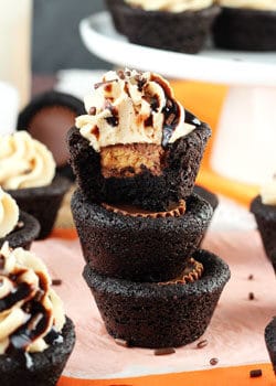 Reese's Peanut Butter Chocolate Cookie Cups stacked