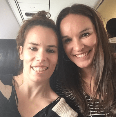 two women on an airplane