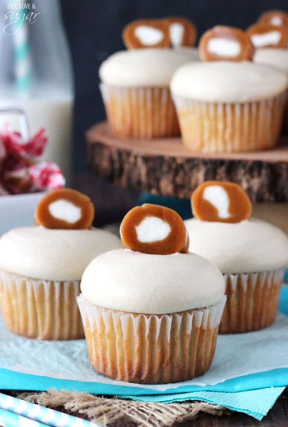 Caramel Cream Cupcakes side view