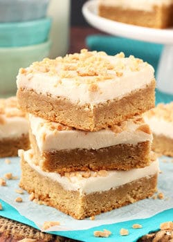 Frosted Maple Cookie Bars stacked