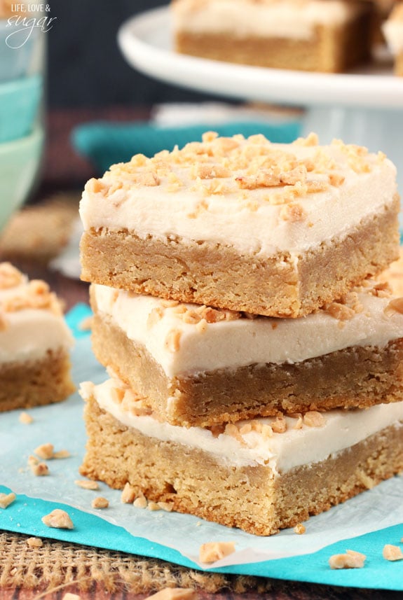 Frosted Maple Cookie Bars in a stack