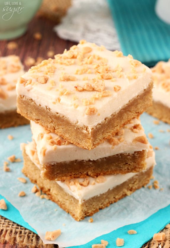 Frosted Maple Cookie Bars in a stack