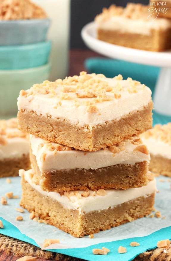 Frosted Maple Cookie Bars in a stack