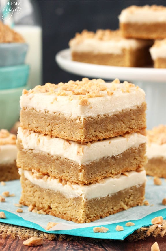 Frosted Maple Cookie Bars in a stack