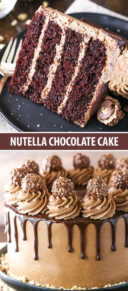 Nutella Chocolate Cake collage