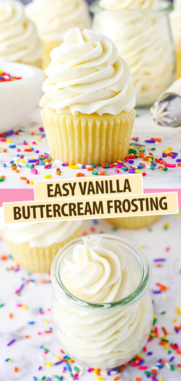 Pinterest collage Easy Vanilla Buttercream Frosting