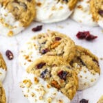 stacked cranberry oatmeal cookies