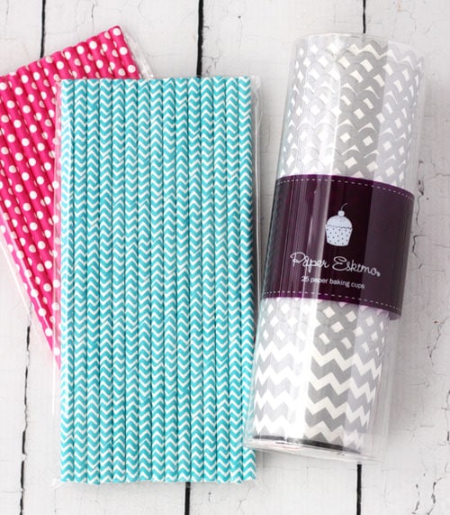Paper straws and baking cups for Favorite Things Giveaway