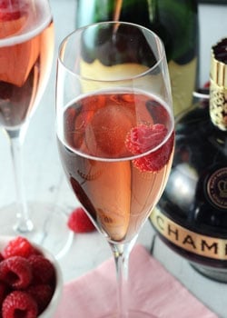 A Black Raspberry Champagne Bellini