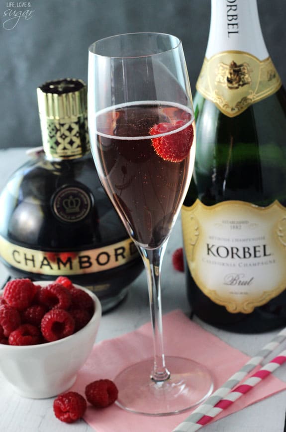 Black Raspberry Champagne Bellini Black Raspberry Bellini in a champagne glass