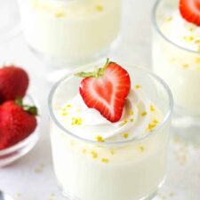 Overhead view of glasses of champagne mousse