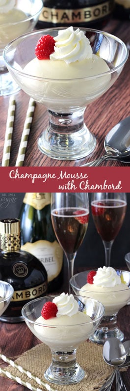 Champagne Mousse with Chambord collage