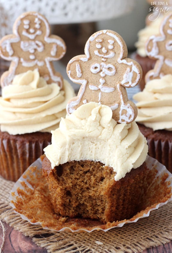 Gingerbread Cupcakes with Caramel Molasses Icing