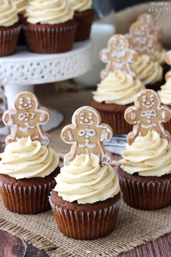 Gingerbread Cupcakes with Caramel Molasses Icing