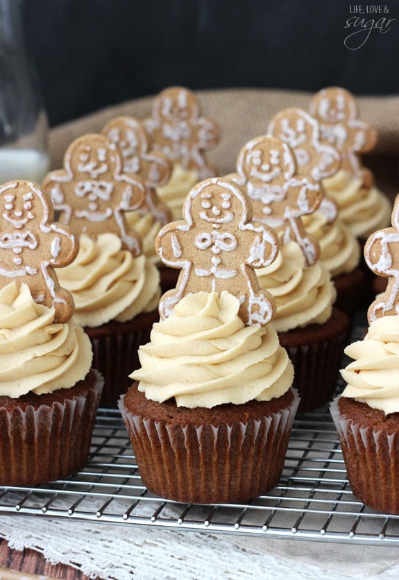 Gingerbread Cupcakes with Caramel Molasses Icing