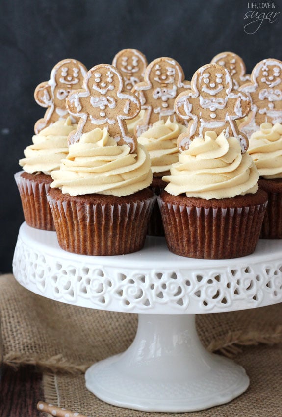 Gingerbread Cupcakes with Caramel Molasses Icing