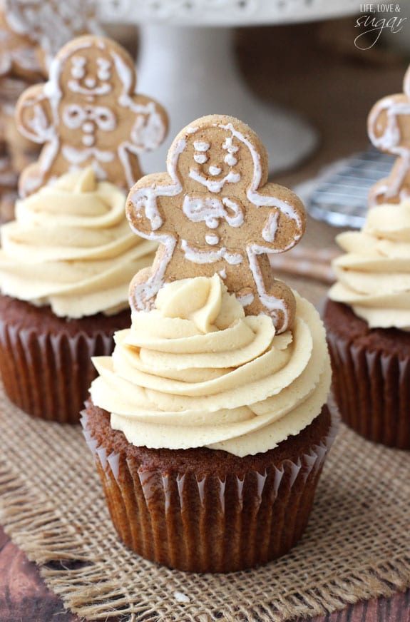 Gingerbread Cupcakes with Caramel Molasses Icing