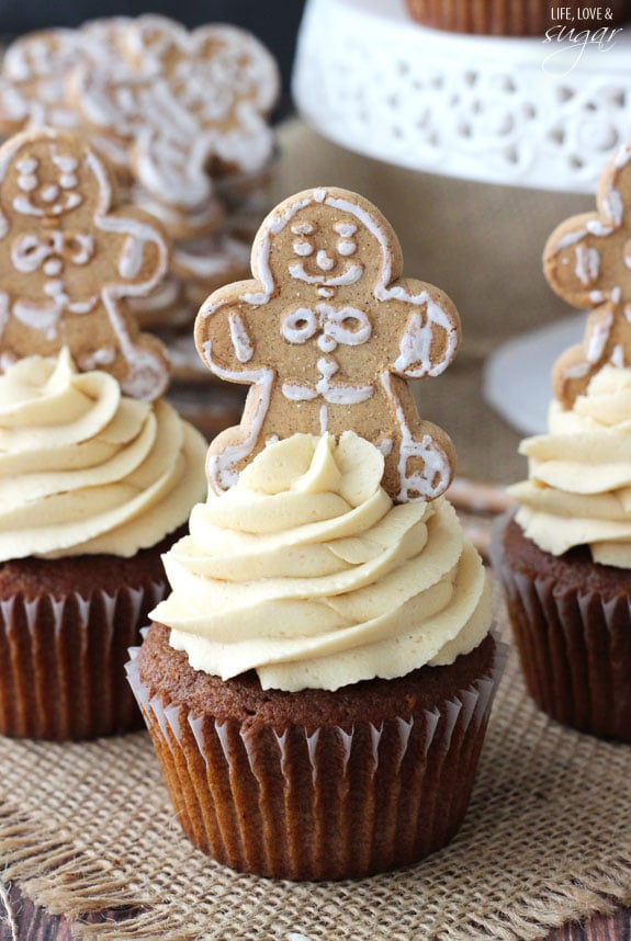 Gingerbread Cupcakes with Caramel Molasses Icing