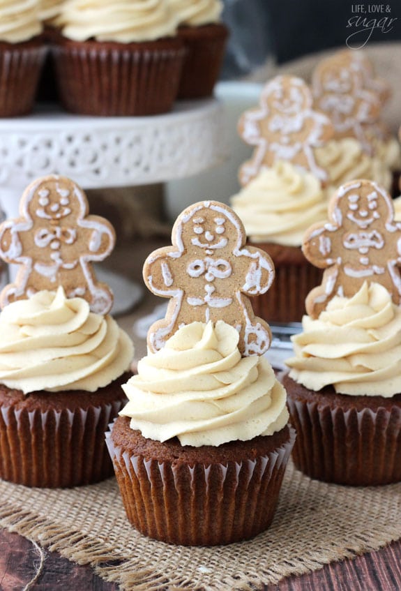 Gingerbread Cupcakes with Caramel Molasses Icing