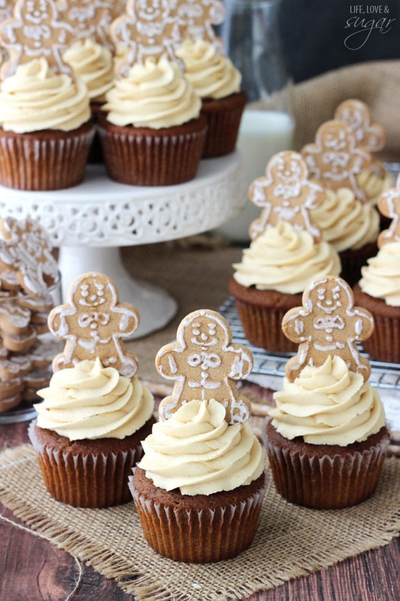 Gingerbread Cupcakes with Caramel Molasses Icing