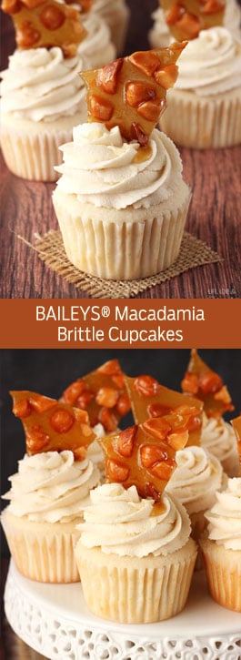 Macadamia Brittle Cupcakes collage