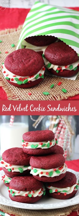 Red Velvet Cookie Sandwiches colage