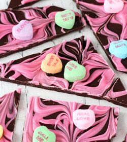 Conversation Heart Chocolate Bark