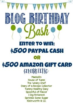 Blog birthday bash giveaway advertisement