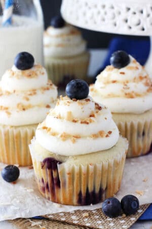 Blueberry Coconut Cupcakes close up