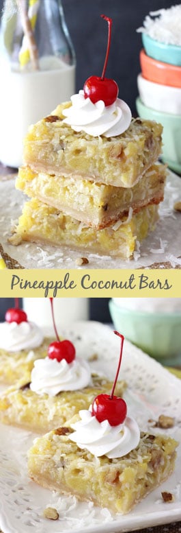 Pineapple Coconut Bars collage