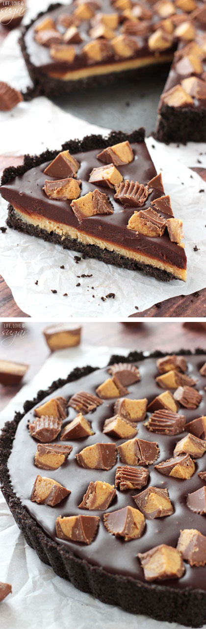 Reeses Chocolate Peanut Butter Tart collage