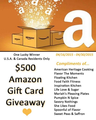 The $500 Amazon Gift Card Giveaway Promotional Flyer