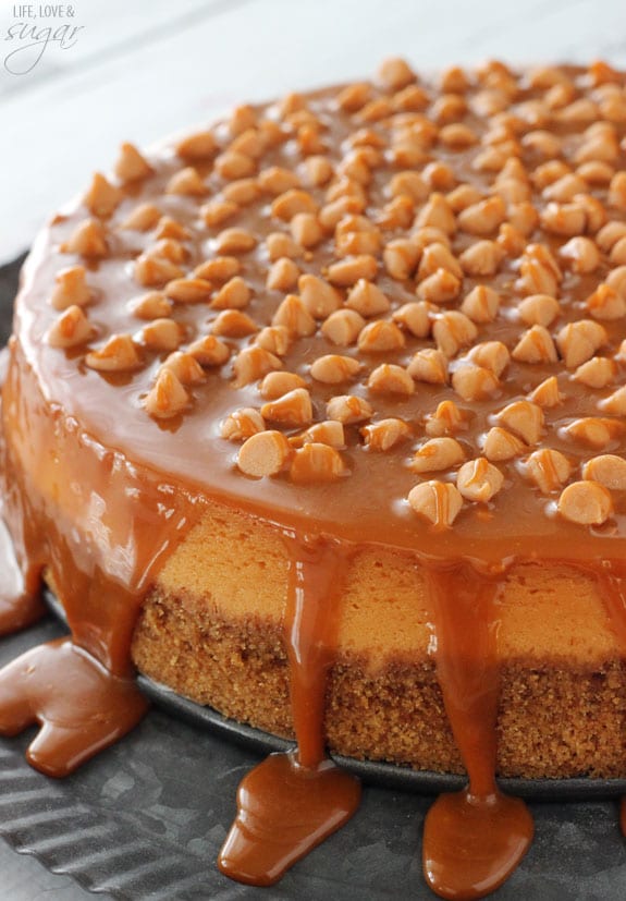 Loaded Butterscotch Cheesecake close-up