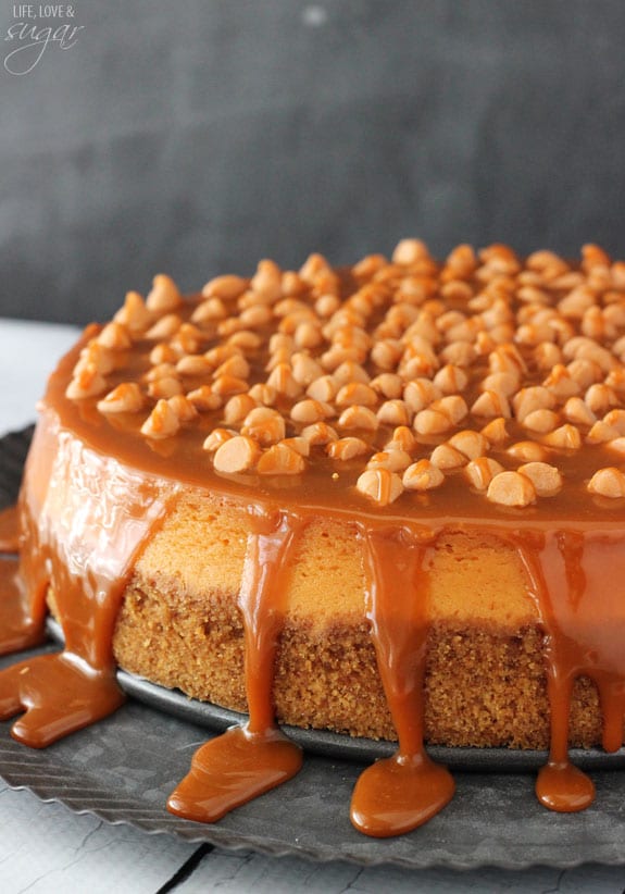 Loaded Butterscotch Cheesecake side view