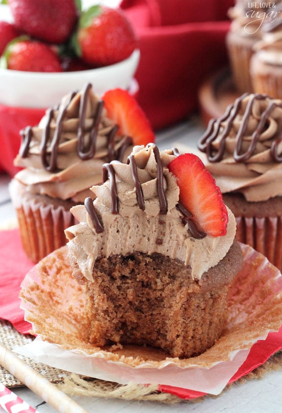 Nutella Cupcakes with a bite out of one