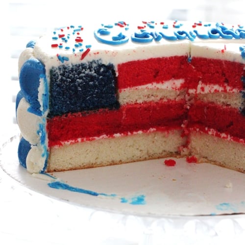 A Festive American Flag Cake for Ian's Citizenship Celebration