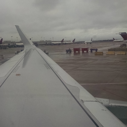 The Wing of an Airplane As Seen From My Seat on the Plane